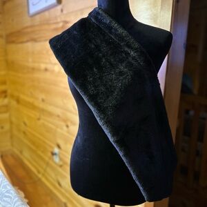 Calvin Klein Black Faux Fur Wrap